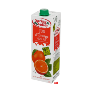 Jus Spring Valley Orange 100% fruits 8 briques x 1L