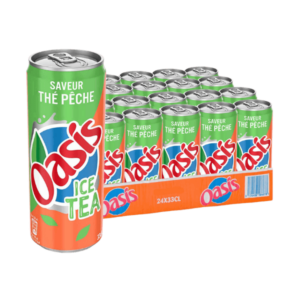 Jus Oasis thé pêche 24 canettes x 33cL