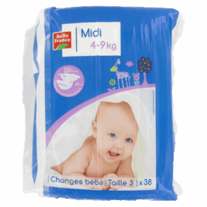Couches bébé 4–9 kg taille 3 x38
